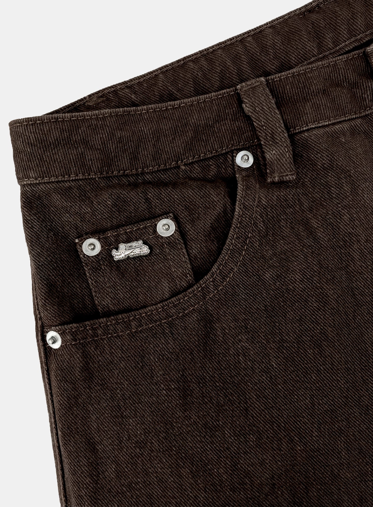 [w-pts26-042] 701 Semi Curved Fit Pants - Brown