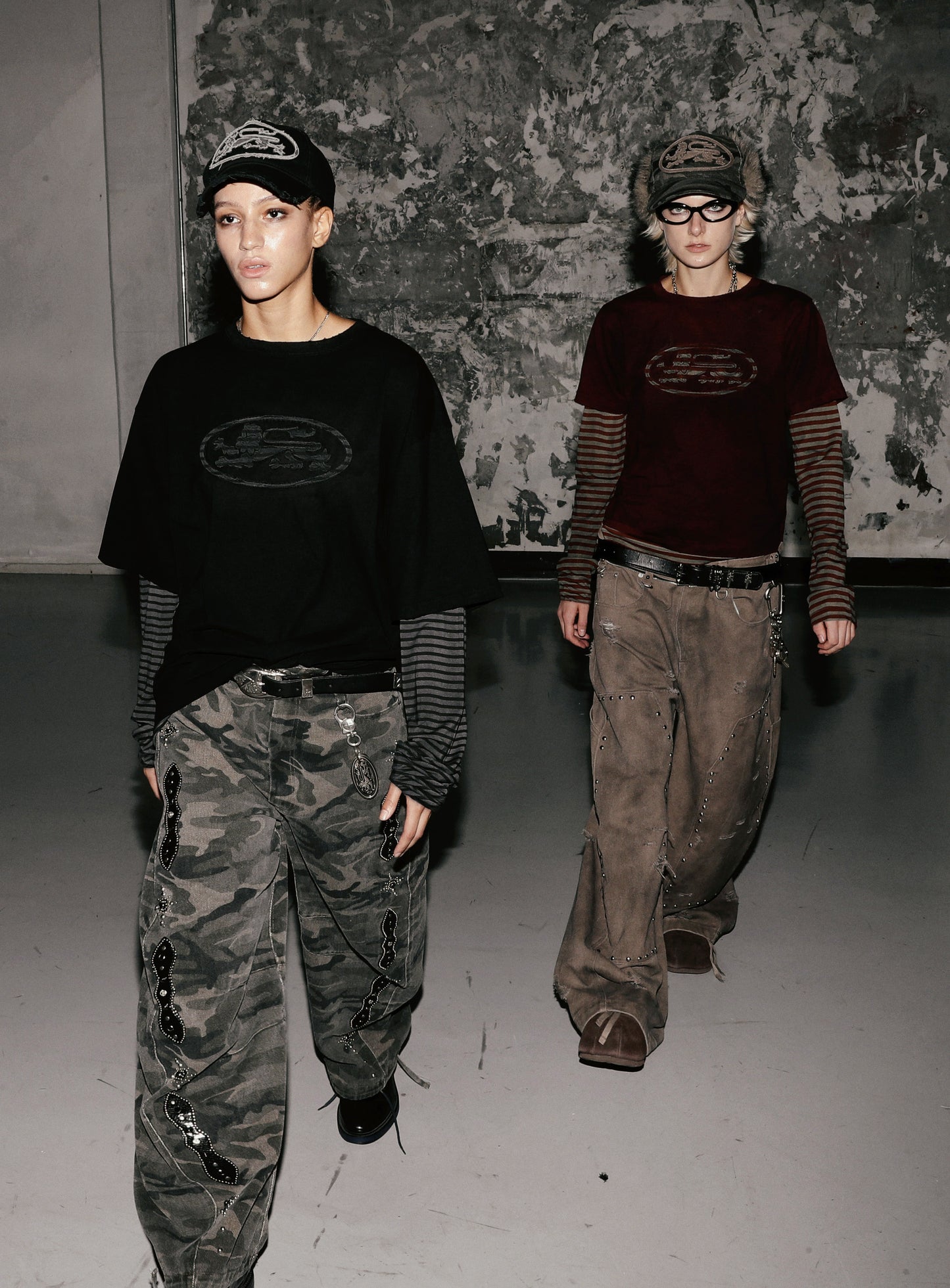 Mystic Layered Long Sleeve - Black/Stripe