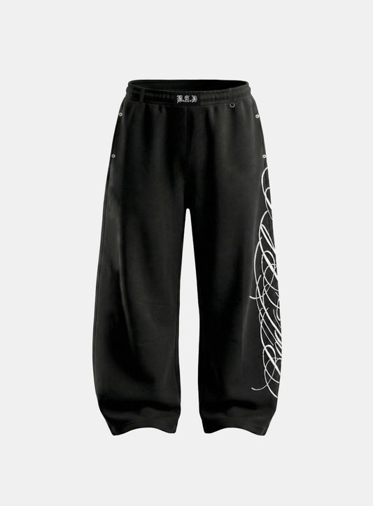 [w-pts26-120] Dark Classic 2 Curved Jogger - Black
