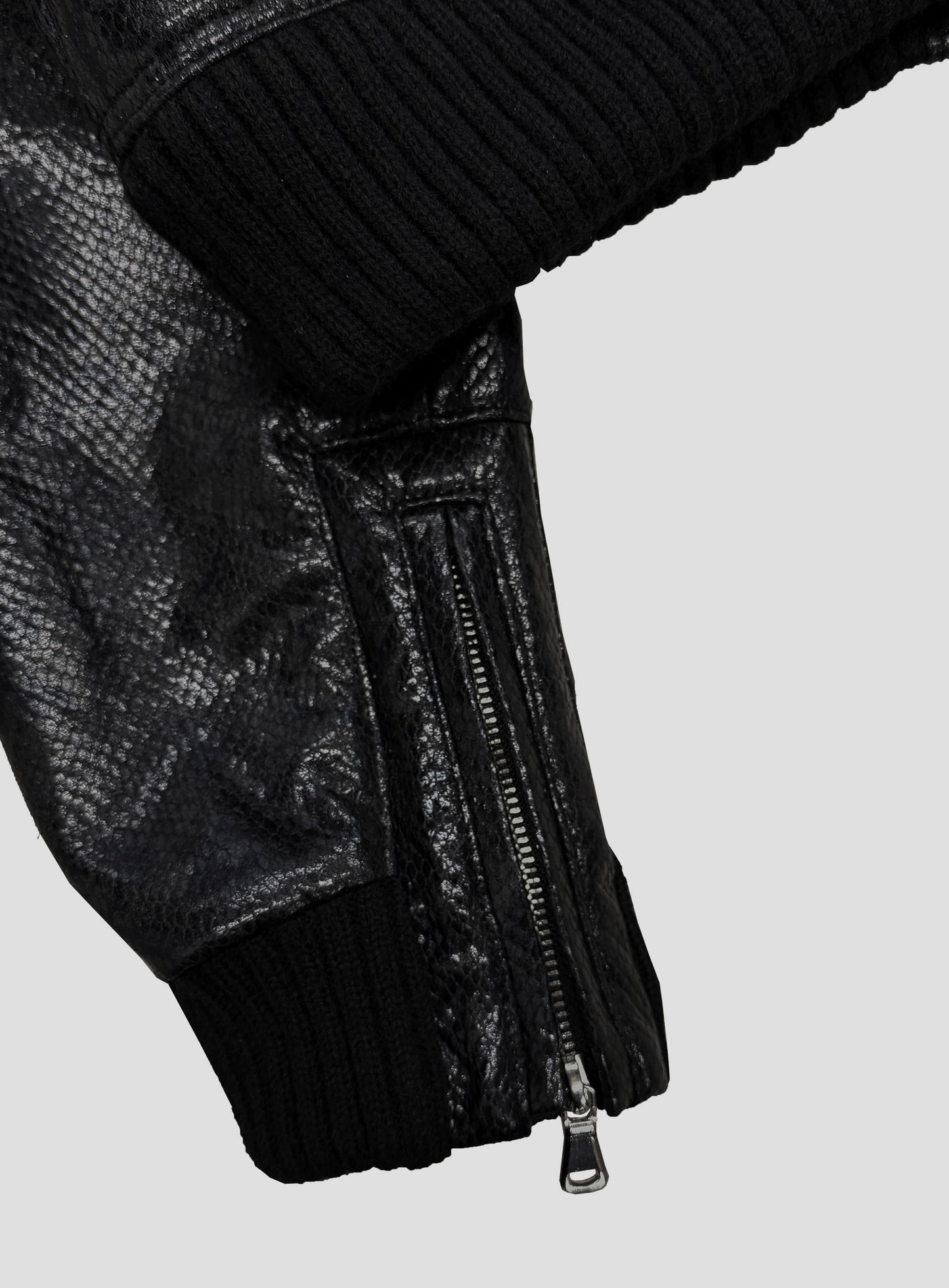 [w-jkt25-067] Monza Eyelet Bomber Jacket - Python Leather