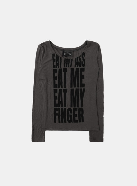 Eat Me Loose Fit Tee - Charcoal