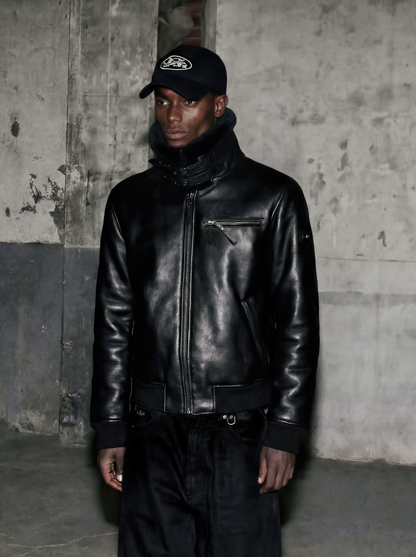 [w-jkt25-064] Viper21 Shearling Mustang Bomber Jacket - Washed Black