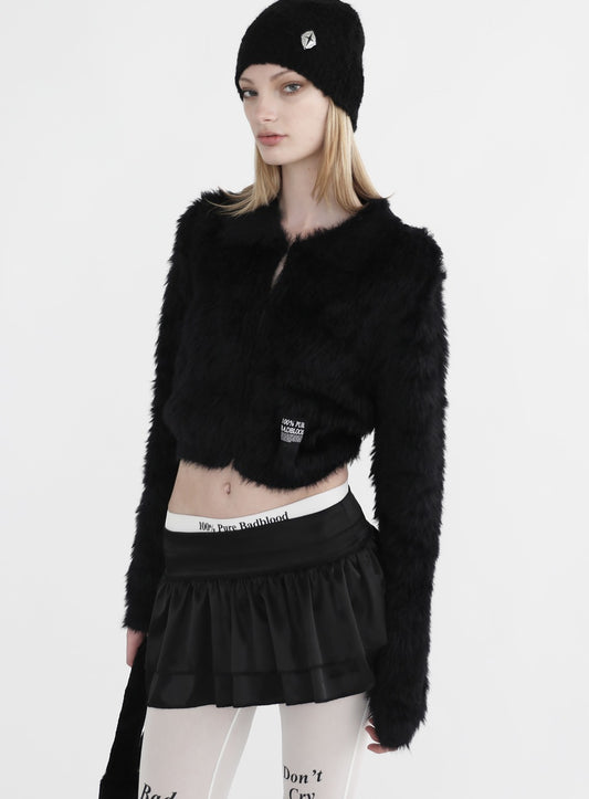 Pure Mohair Cardigan - Black