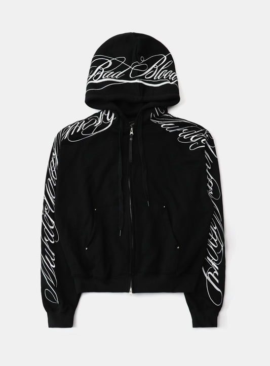 Dark Classic MYM Hooded Zip-Up - Black