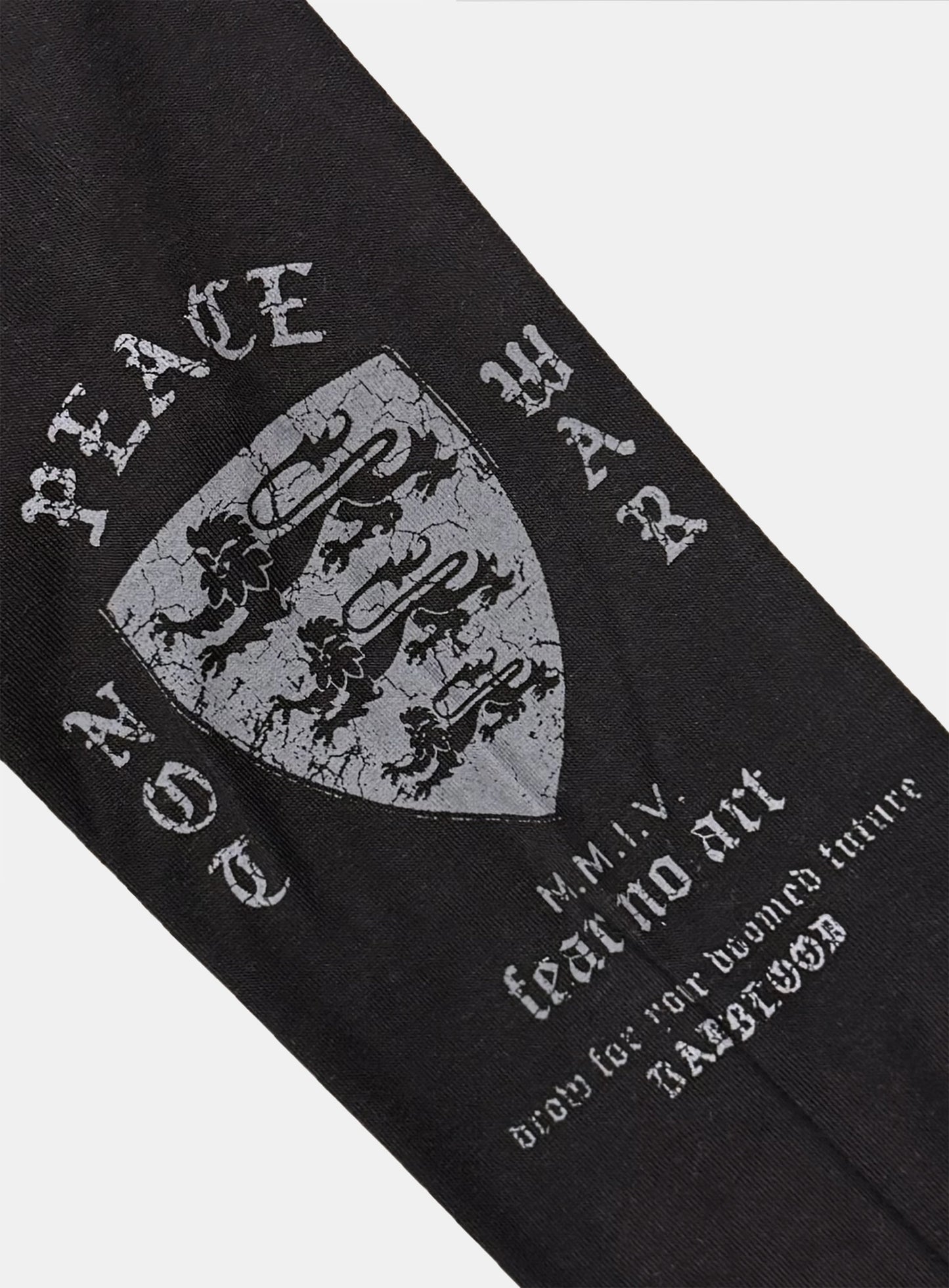 [w-tee26-072] Peace Not War Slim Long Sleeve T-Shirt - Dusty Black
