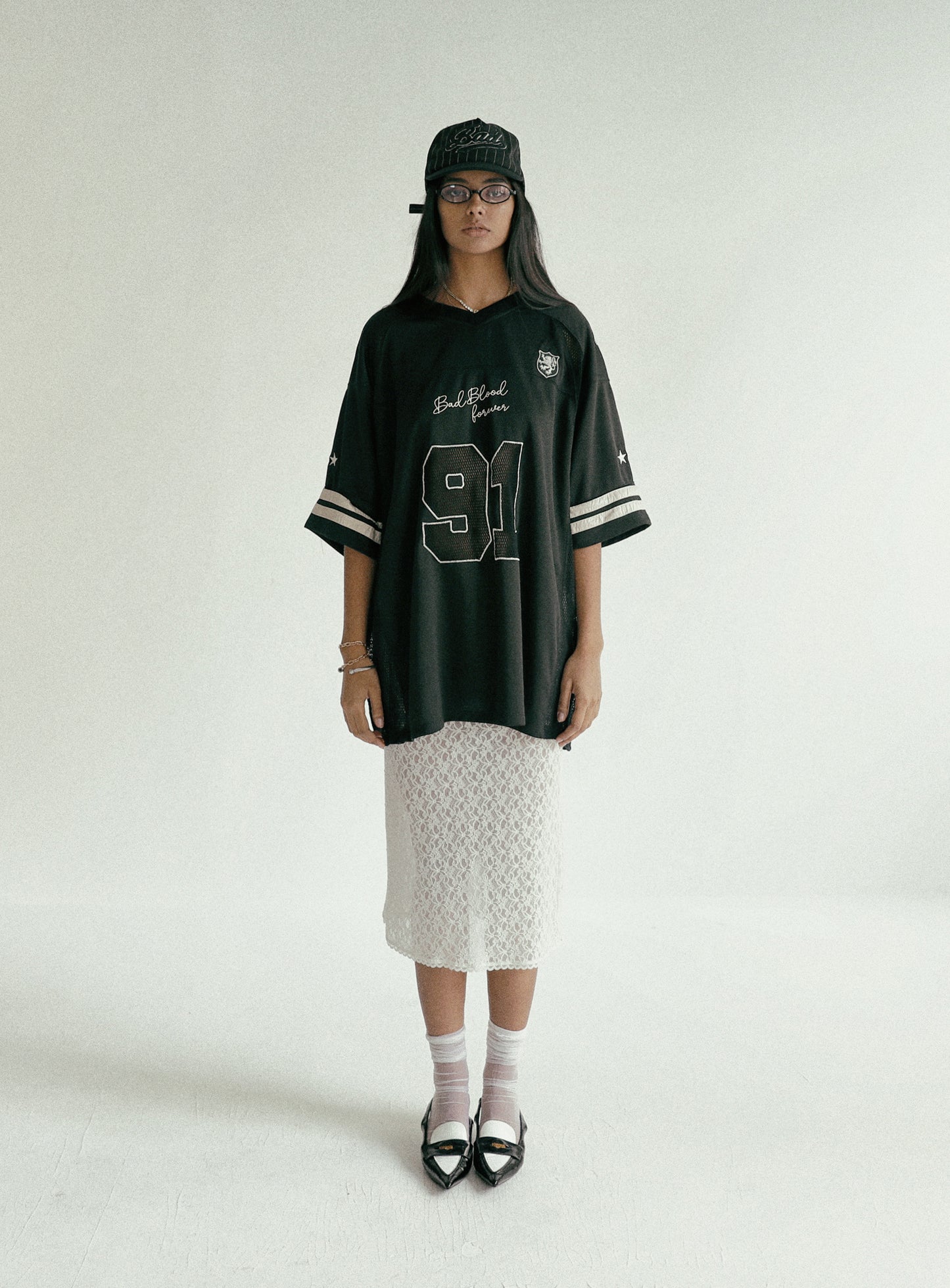 Crochet 91 Football Jersey Large Fit - Black