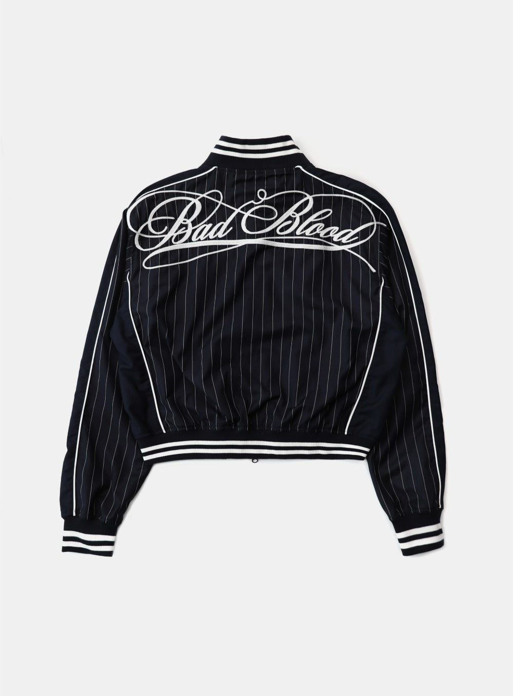 Dark Classic Pinstripe Track Jacket - Navy