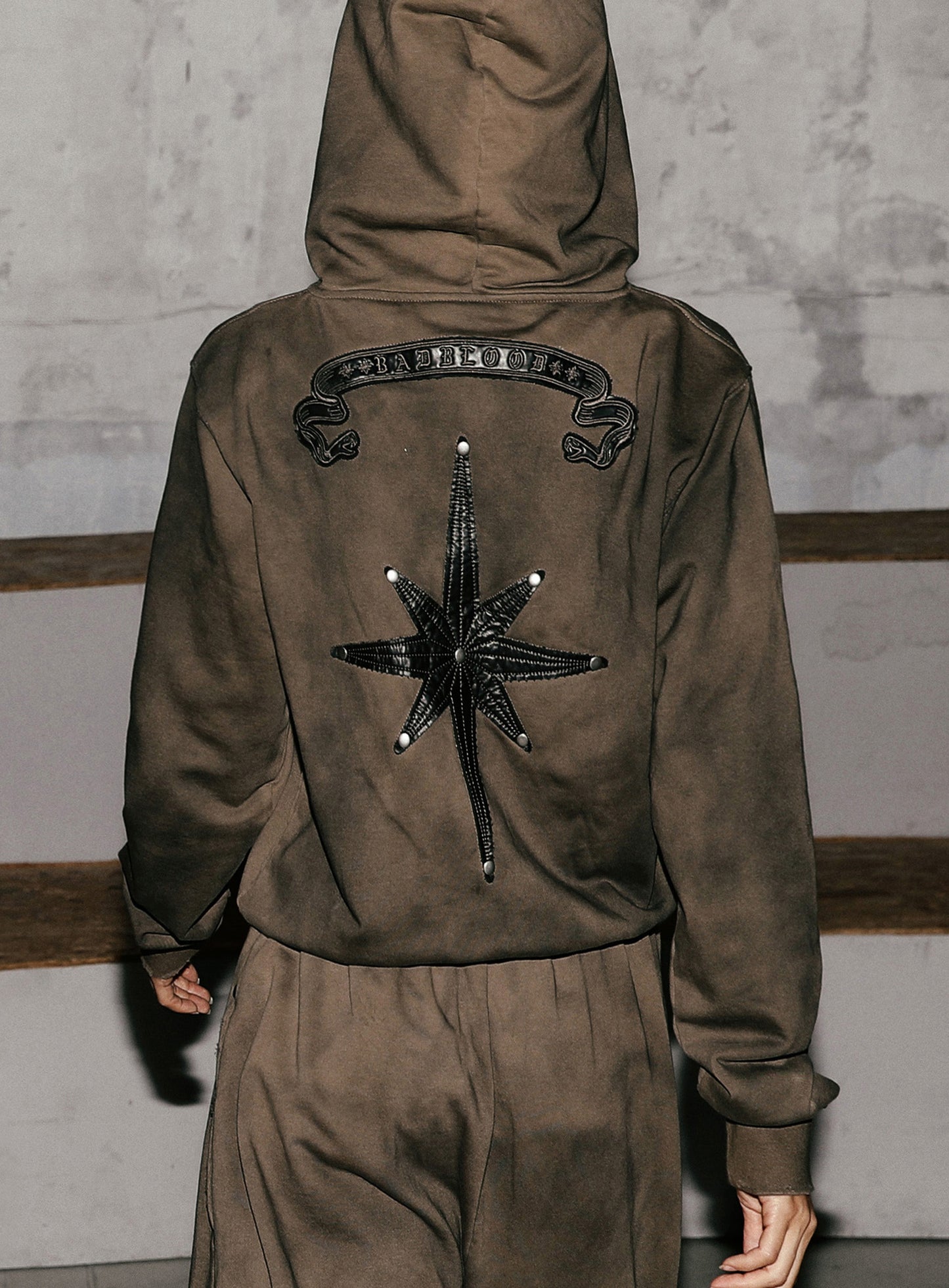 Cosmo Patch Hooded Zip-Up - Tobacco