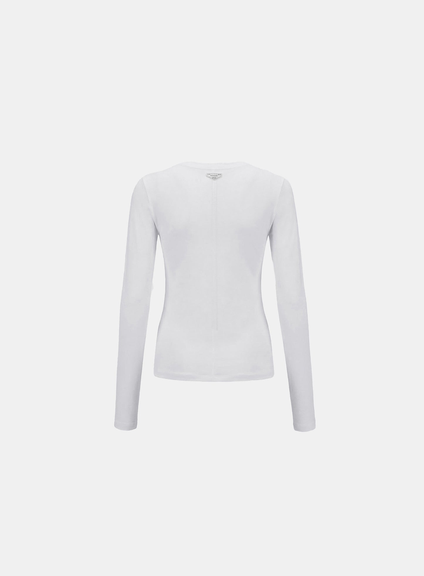 [w-tee26-057] Sleek Cotton Henley Neck Long Sleeve T-Shirt - White