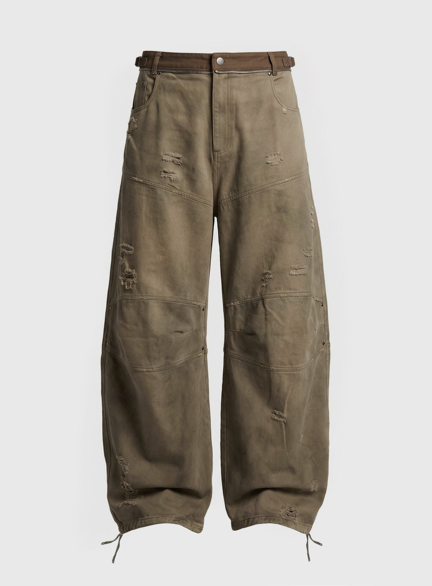 [w-pts25-115] Star Studded Convex Pants - Dusty Beige