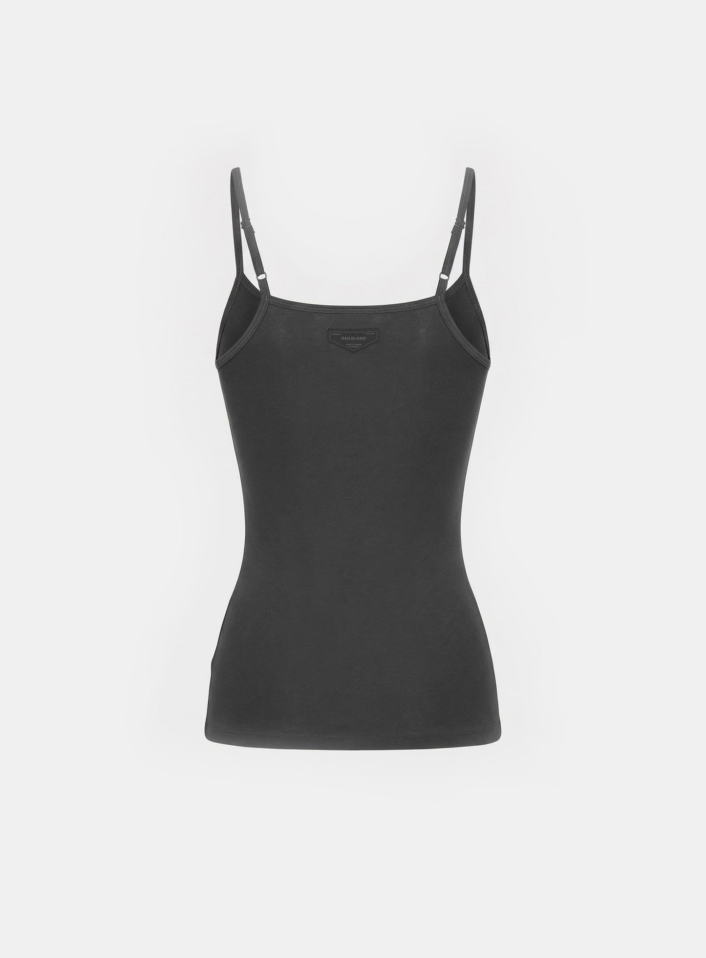 [w-tnk26-007] BS Cotton Jersey String Tank - Charcoal