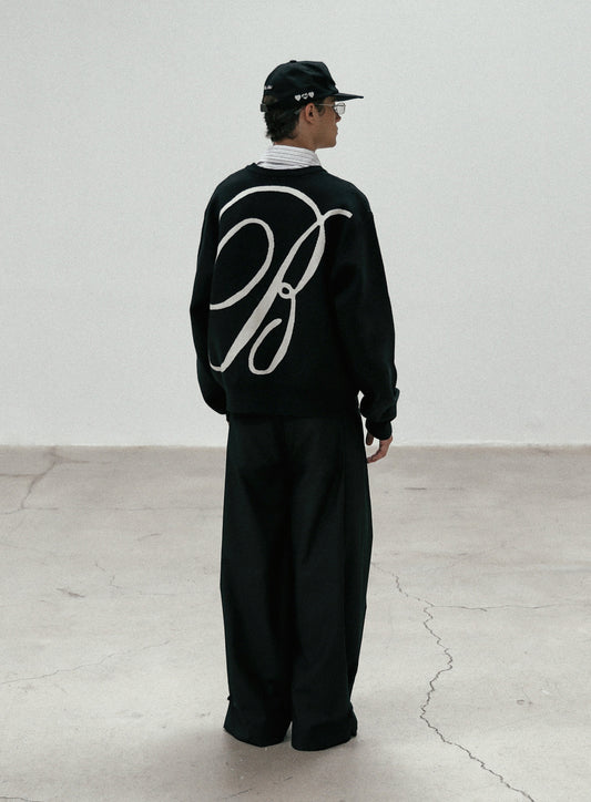 Classic Big Logo Crewneck Sweater - Black