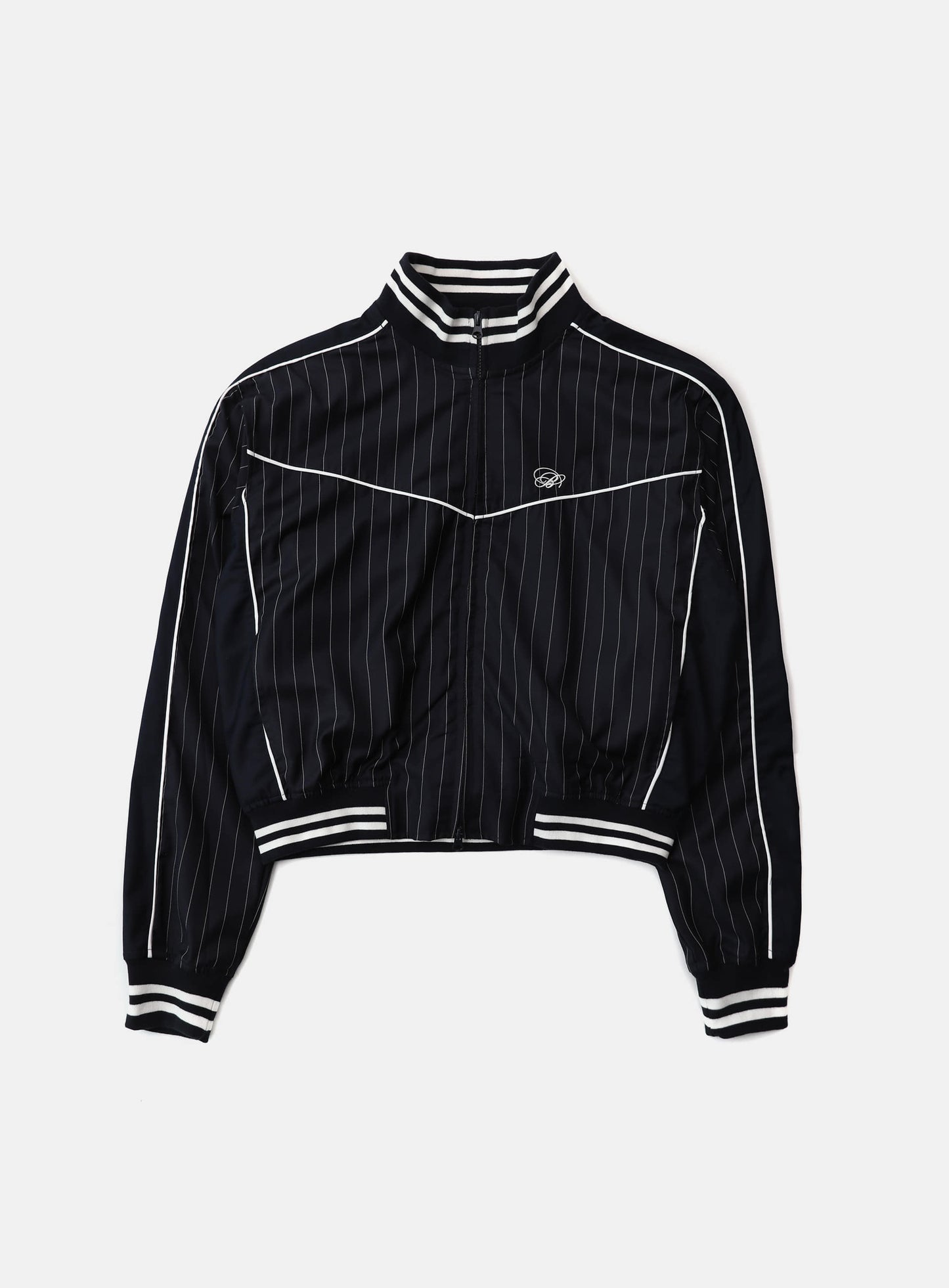 Dark Classic Pinstripe Track Jacket - Navy