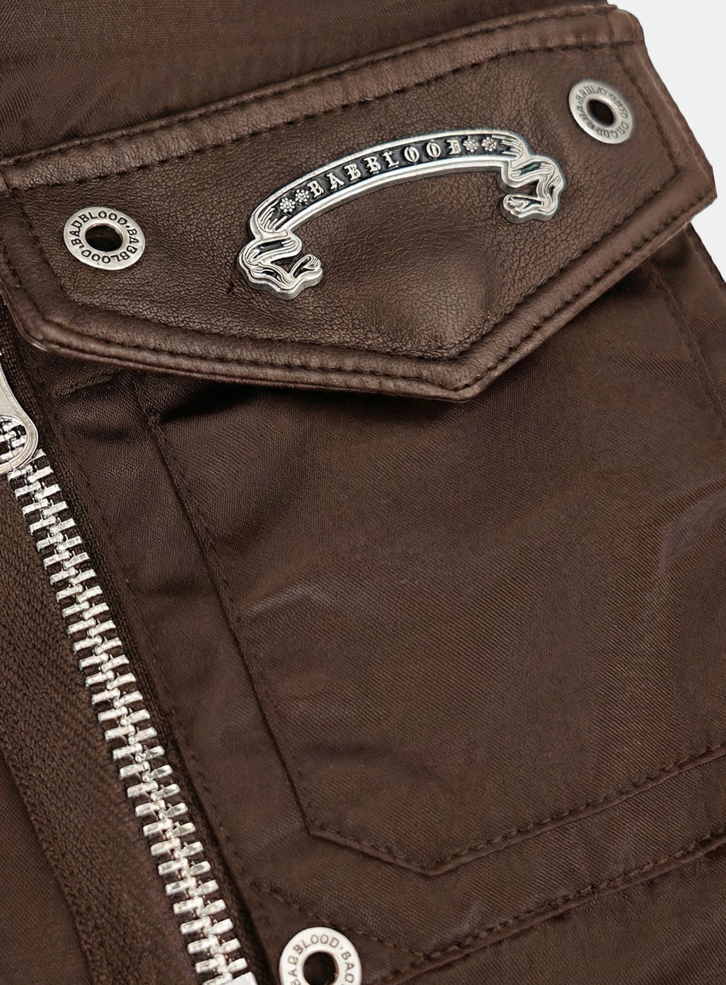[w-jkt26-012] Satin Nylon MA-1 Jacket - Brown