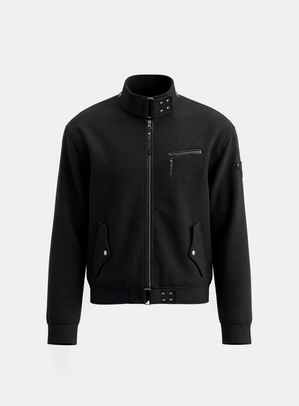 [w-jkt25-058] Viper41 Wool High Neck Jacket - Black