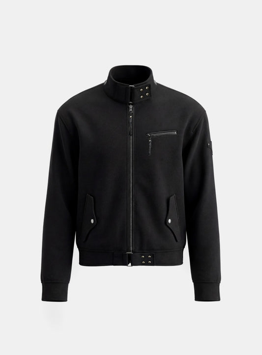 [w-jkt25-058] Viper41 Wool High Neck Jacket - Black