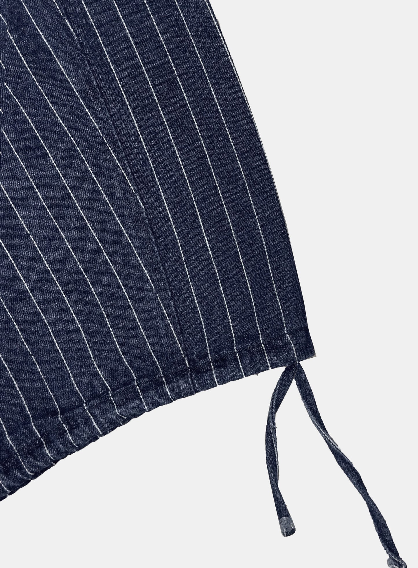 [w-pts25-106] 0519 Shinchiback Curved Pants - Blue/Striped