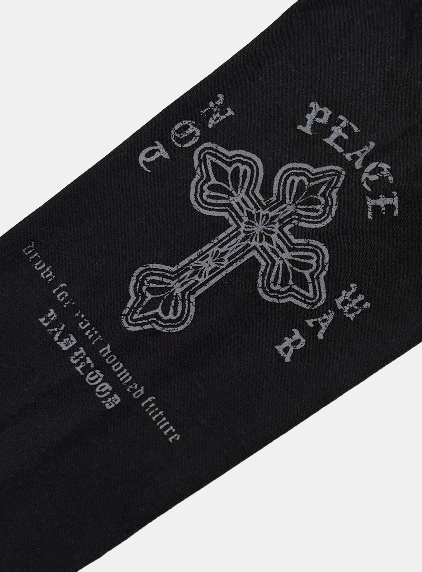 [w-tee26-072] Peace Not War Slim Long Sleeve T-Shirt - Dusty Black