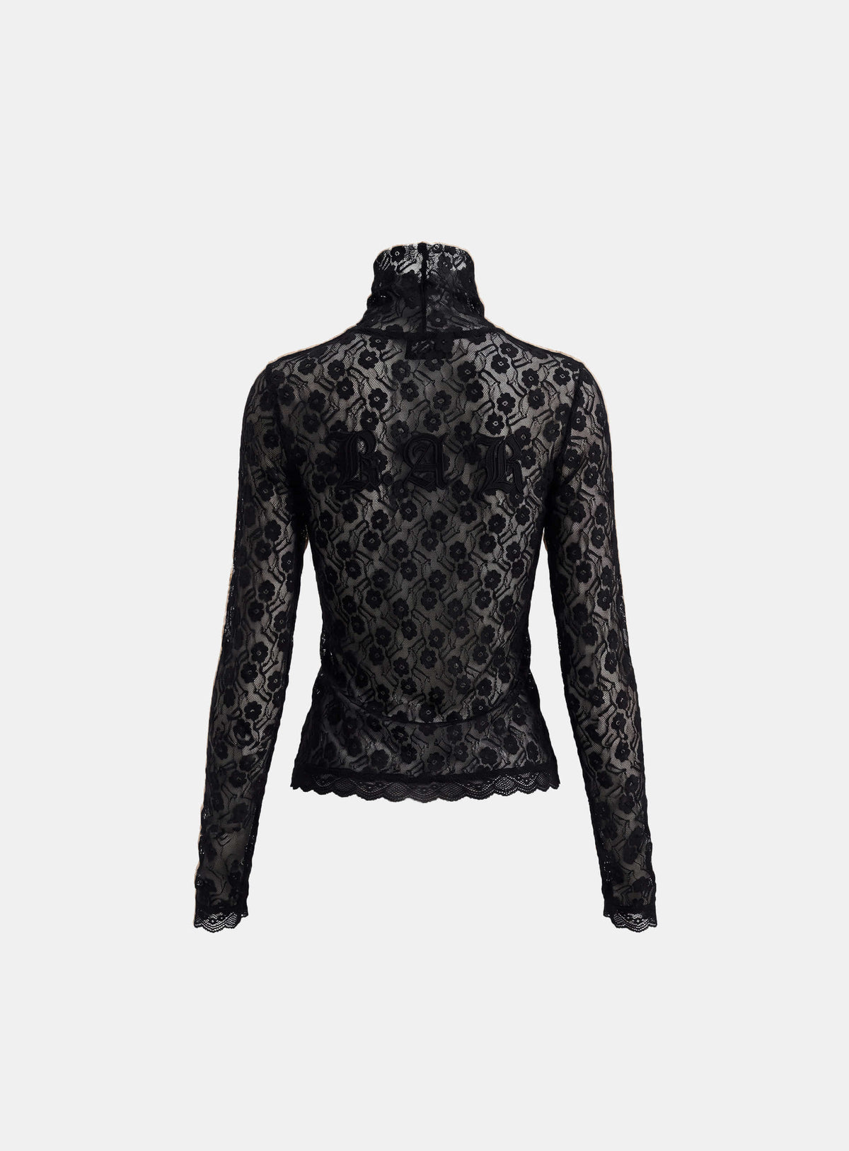 [w-tee26-282] H.B.B. Lace Turtleneck Long Sleeve - Black