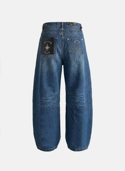 [w-pts26-012] Viper 301 Semi-Curved Pants - Mid Blue Denim