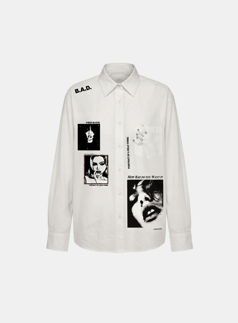 [w-sht26-013] Portrait of a Wild Thing Shirt - White