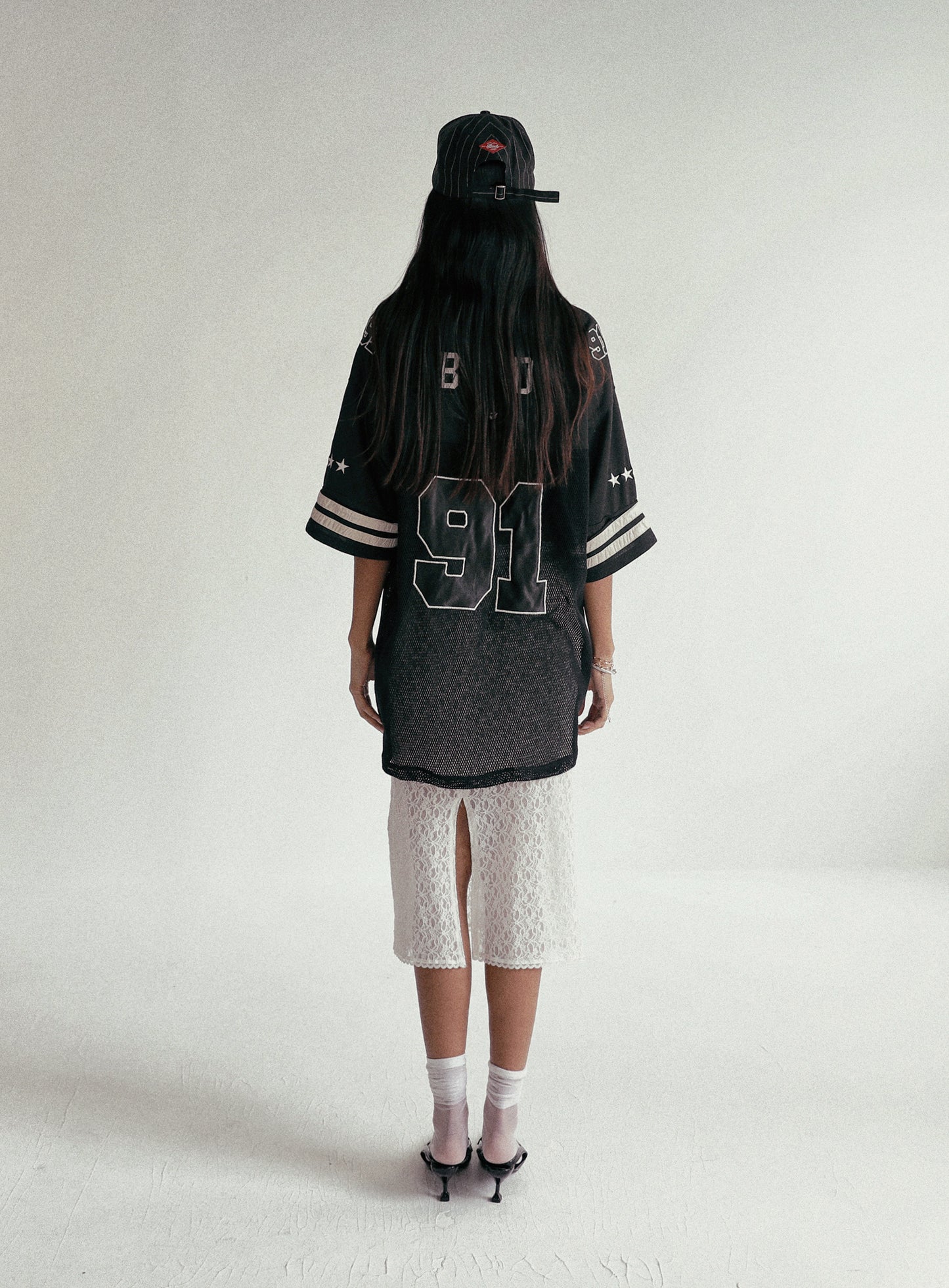 Crochet 91 Football Jersey Large Fit - Black
