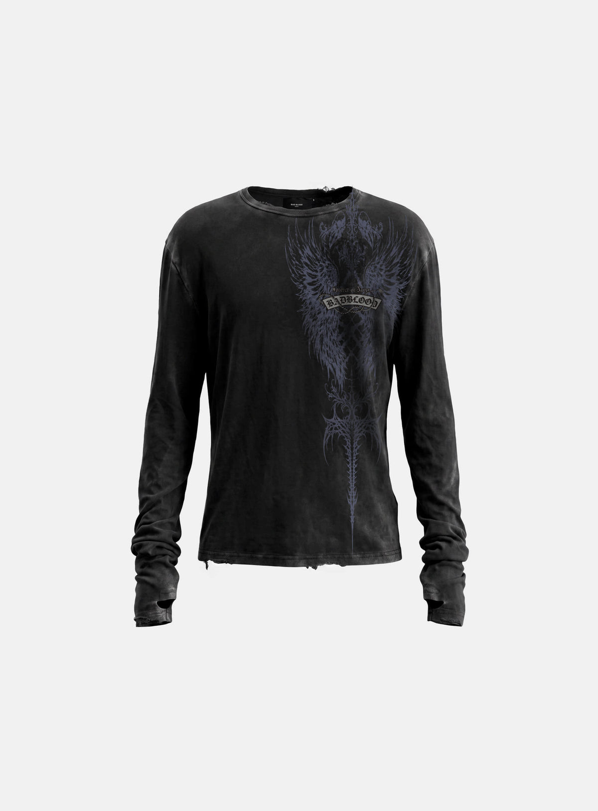 [w-tee26-297] T.M.V. RELIC CROSS Long Sleeve - Black