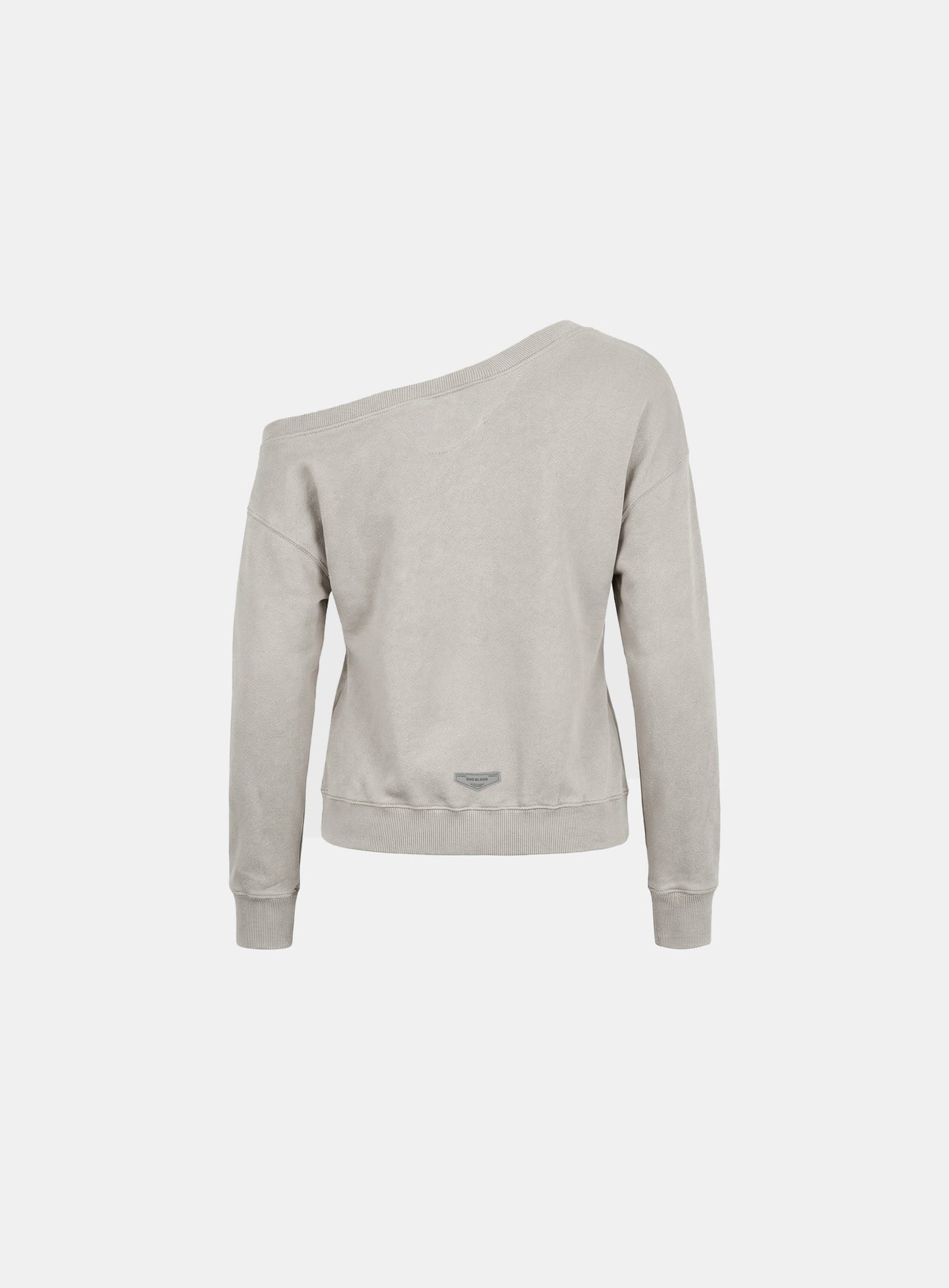 [w-sweatshirt26-005] BS Soft Terry Off-the-Shoulder Sweatshirt - Beige
