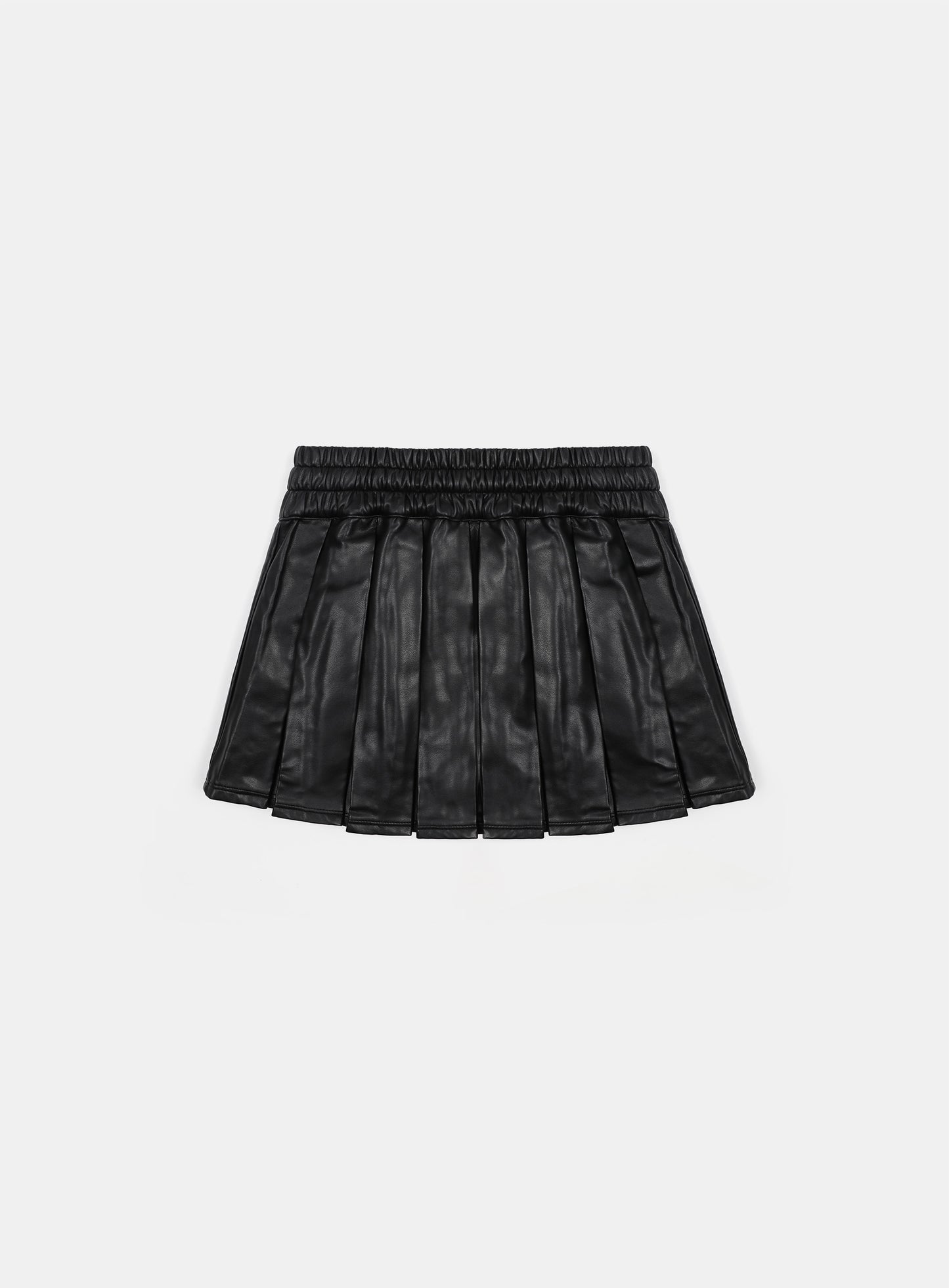 Leather Pleated Mini Skirt
