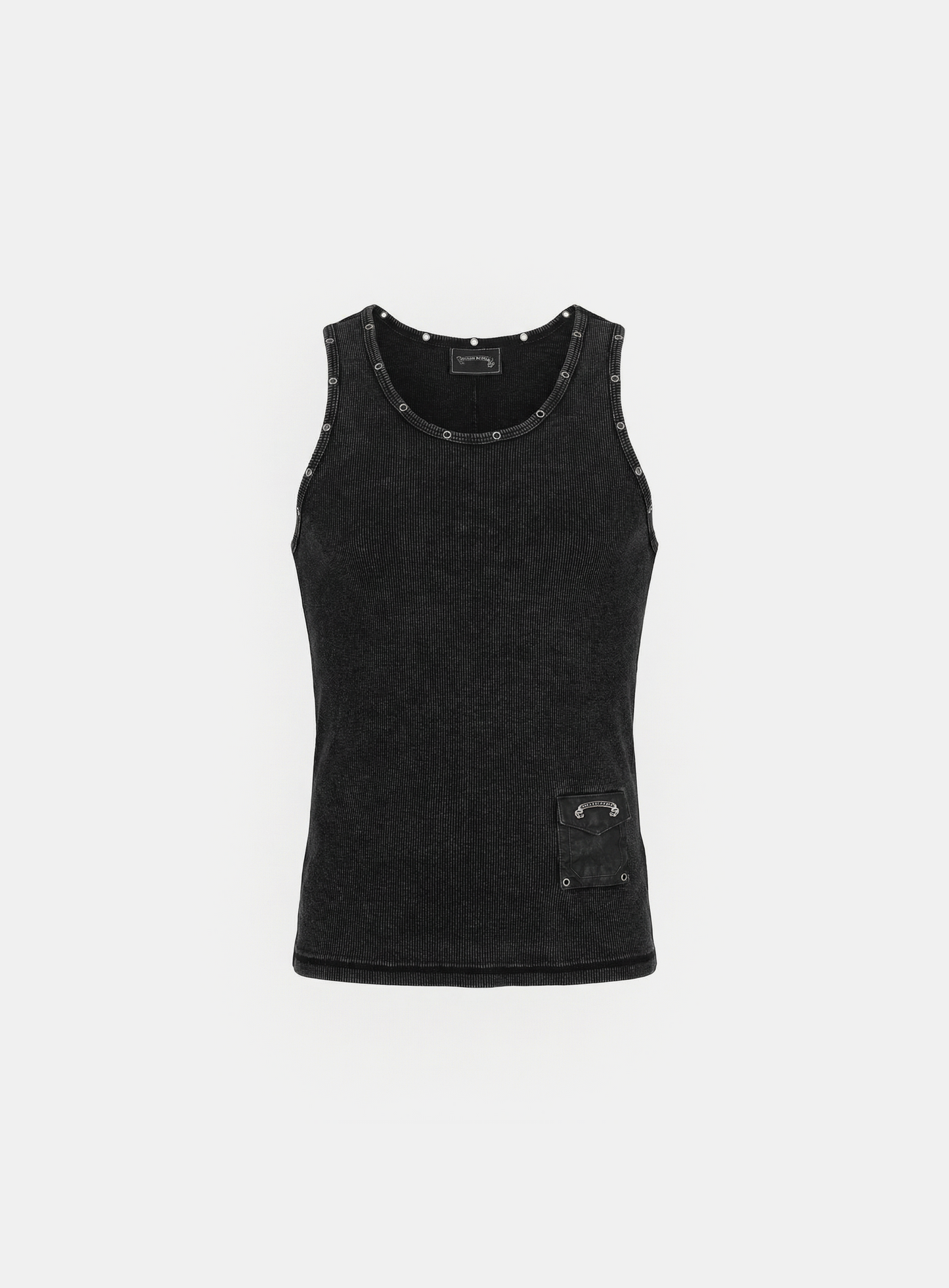 [w-tnk26-003] Viper Cotton Rib Tank 01 - Black