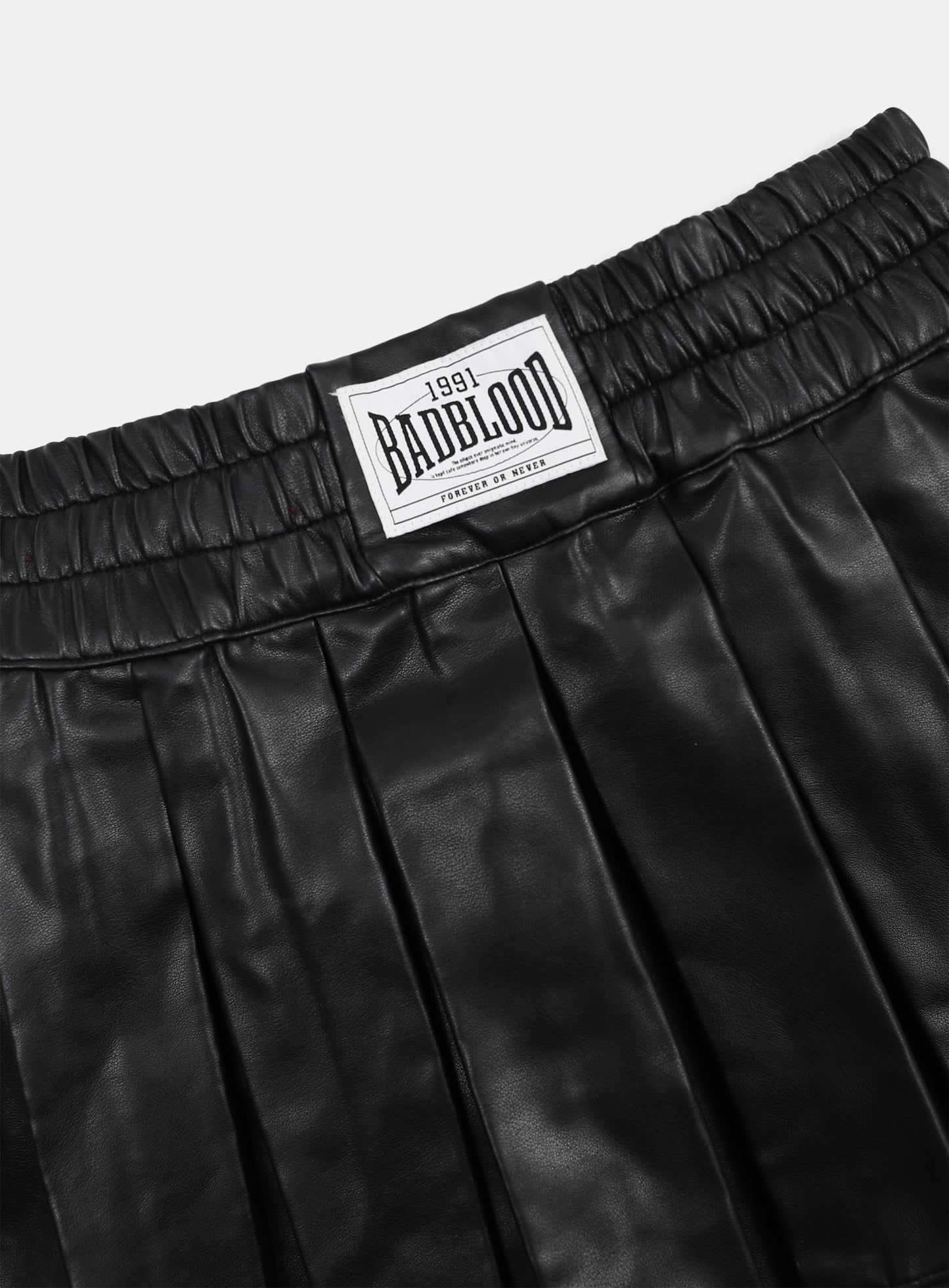 Leather Pleated Mini Skirt