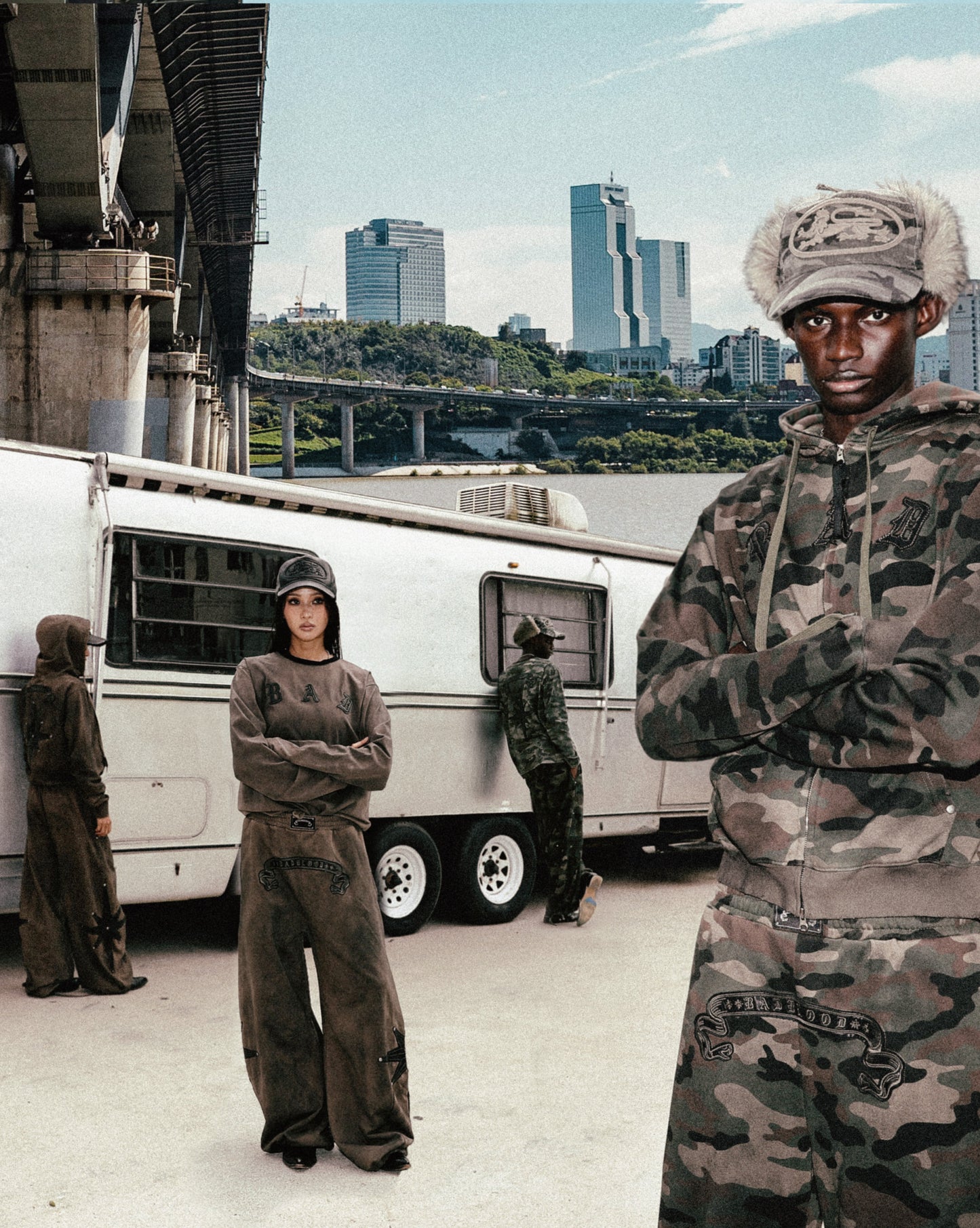 Cosmo Patch Hooded Zip-Up - Green Camo