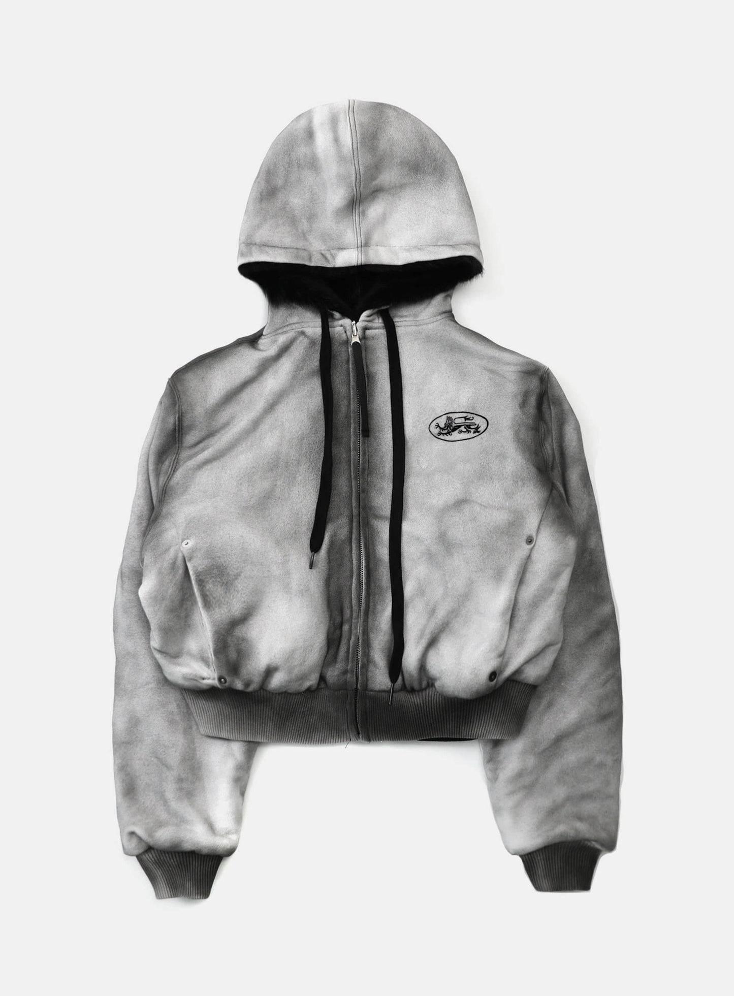 Mystic11 Reversible Fur Hooded Jacket - White/Black