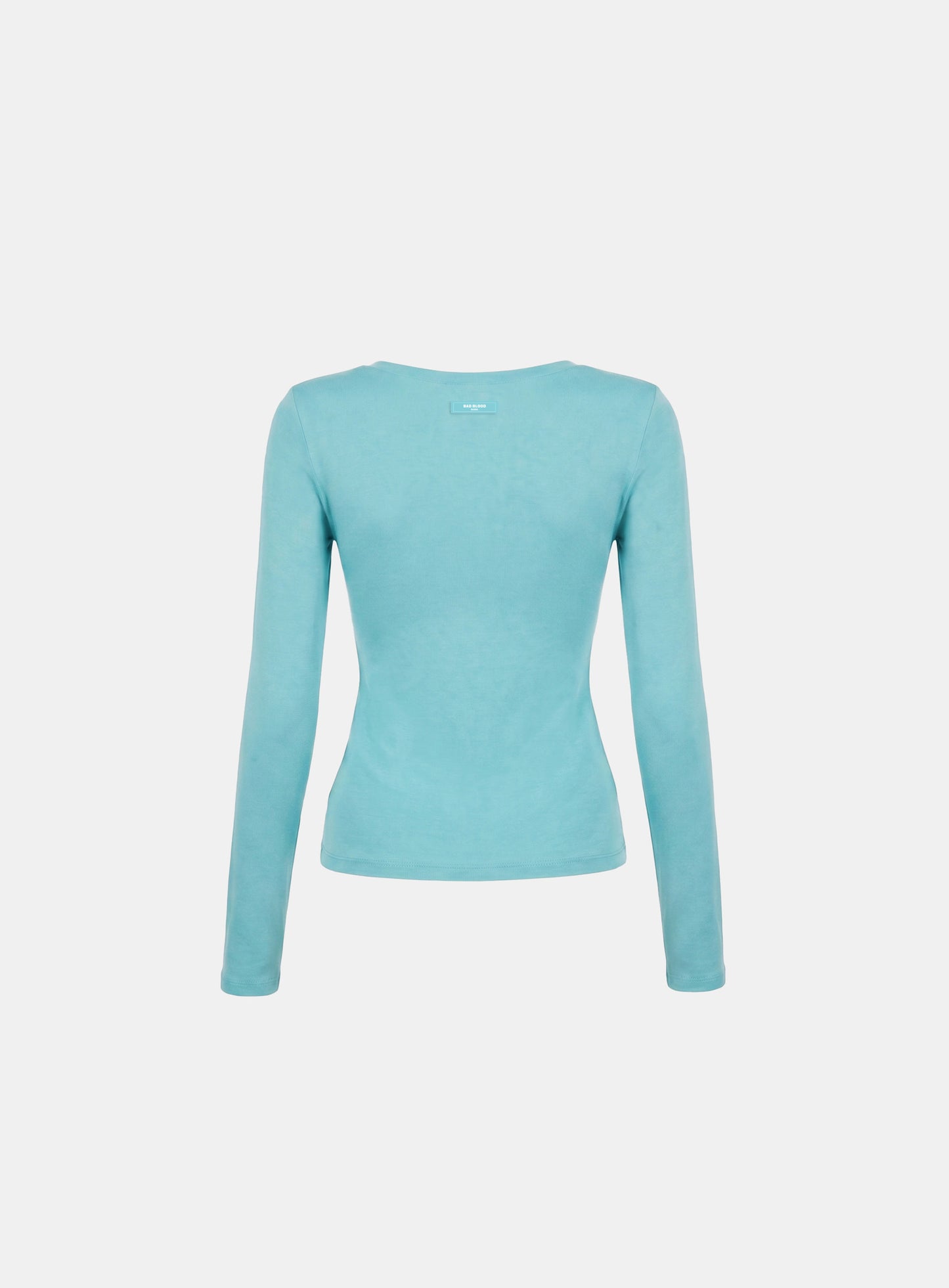 [w-tee26-196] Everyday Scoop Neck Long Sleeve T-Shirt - Mint