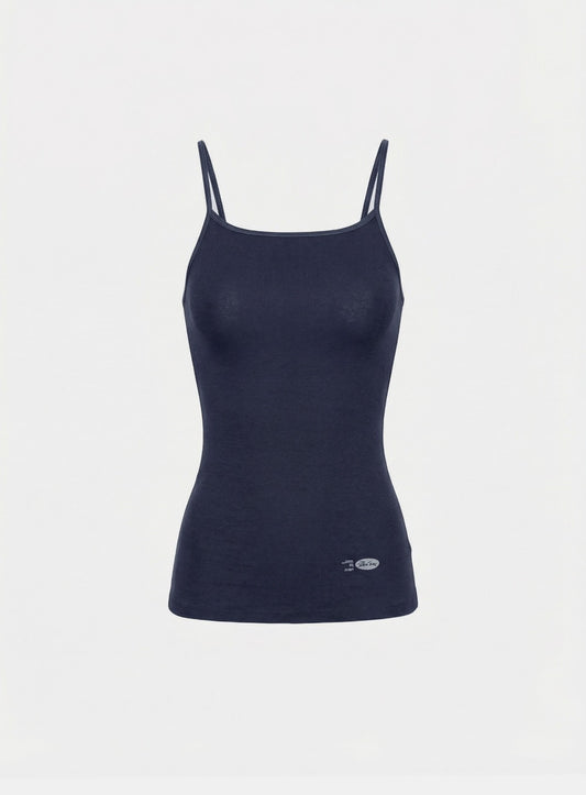 [w-tnk26-008] BS Cotton Jersey String Tank - Navy