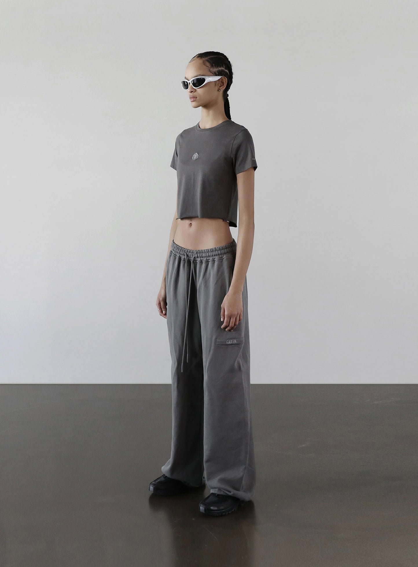 Old Effect Super Wide Trousers - Sleet Gray