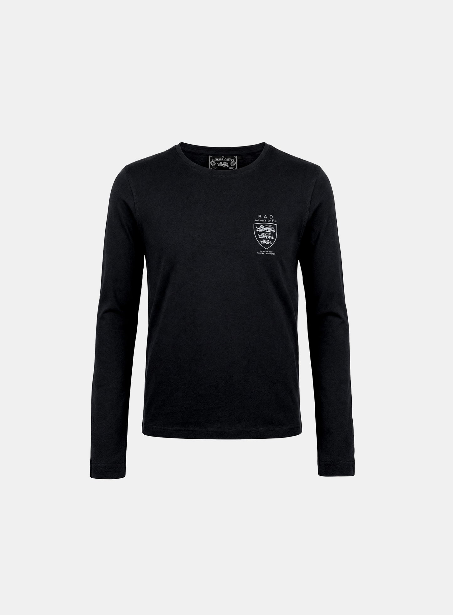 [w-tee26-021] Mystic Shield Print Fitted Long Sleeve T-Shirt - Black