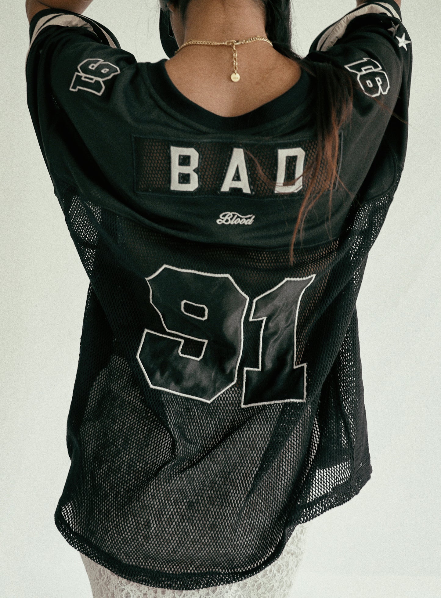 Crochet 91 Football Jersey Large Fit - Black