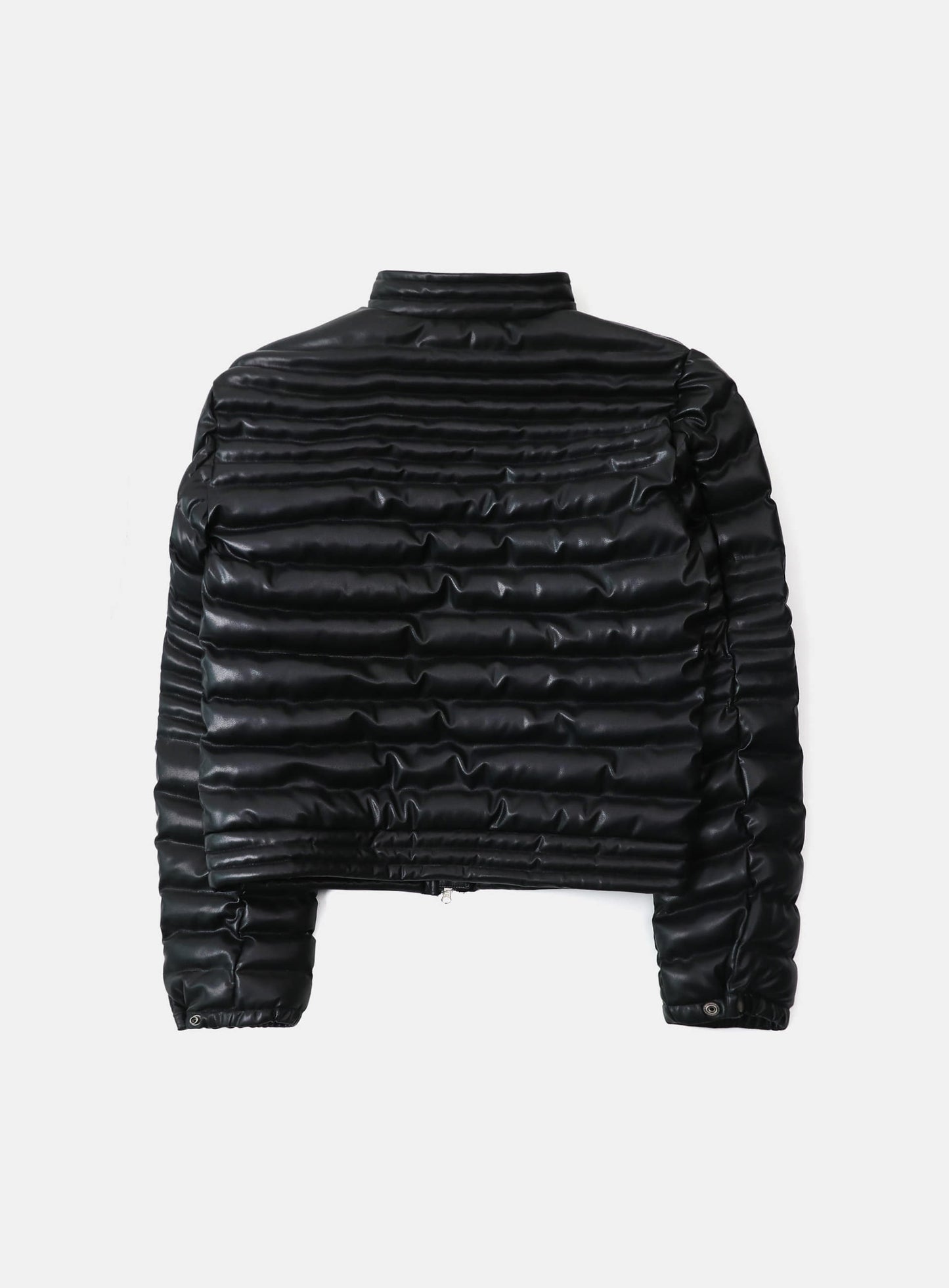 [w-jkt25-044] Viper 31-1 Lightweight High Neck Puffer - Black Leather