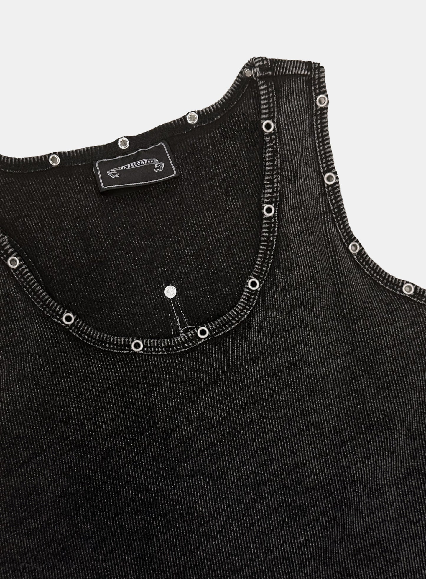 [w-tnk26-003] Viper Cotton Rib Tank 01 - Black