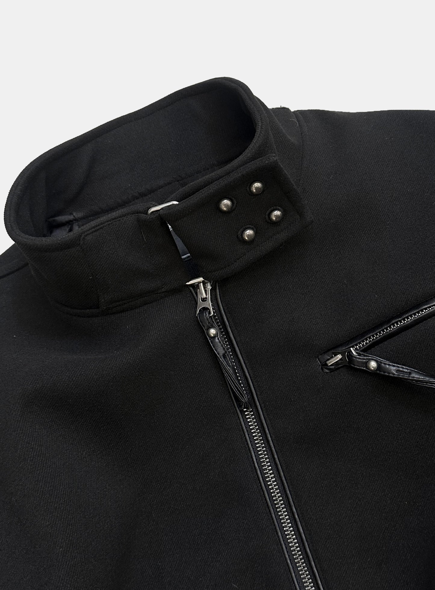 [w-jkt25-058] Viper41 Wool High Neck Jacket - Black