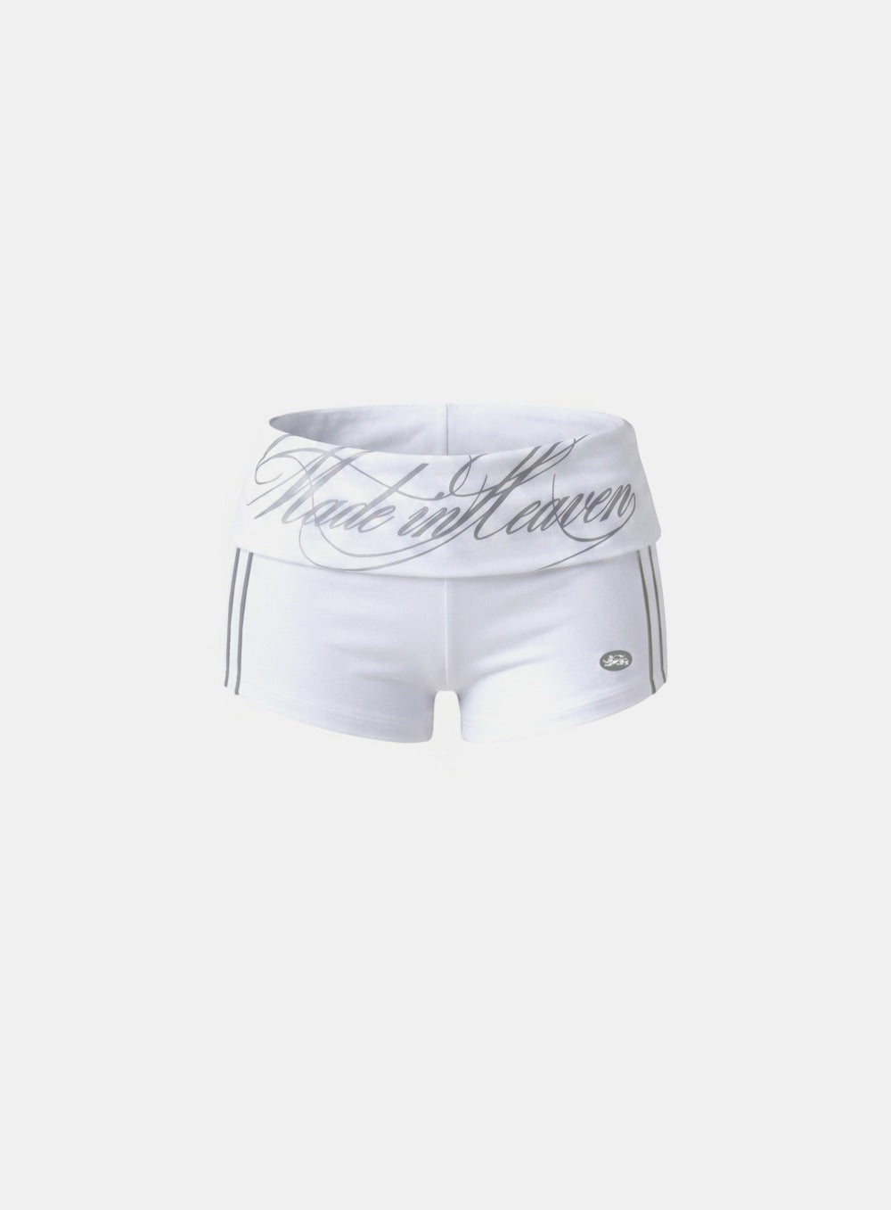 [w-srt26-022] 90s Vintage Club Fold-Over Jersey Boyshorts - White