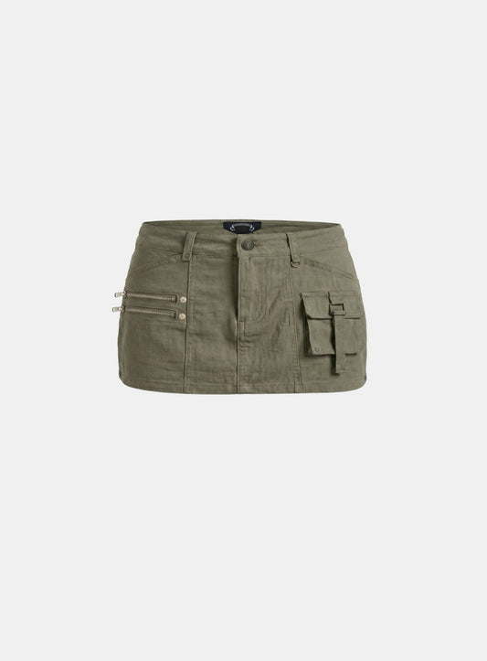 [w-skt26-016] Alpha 1 Utility Cargo Skirt - Khaki