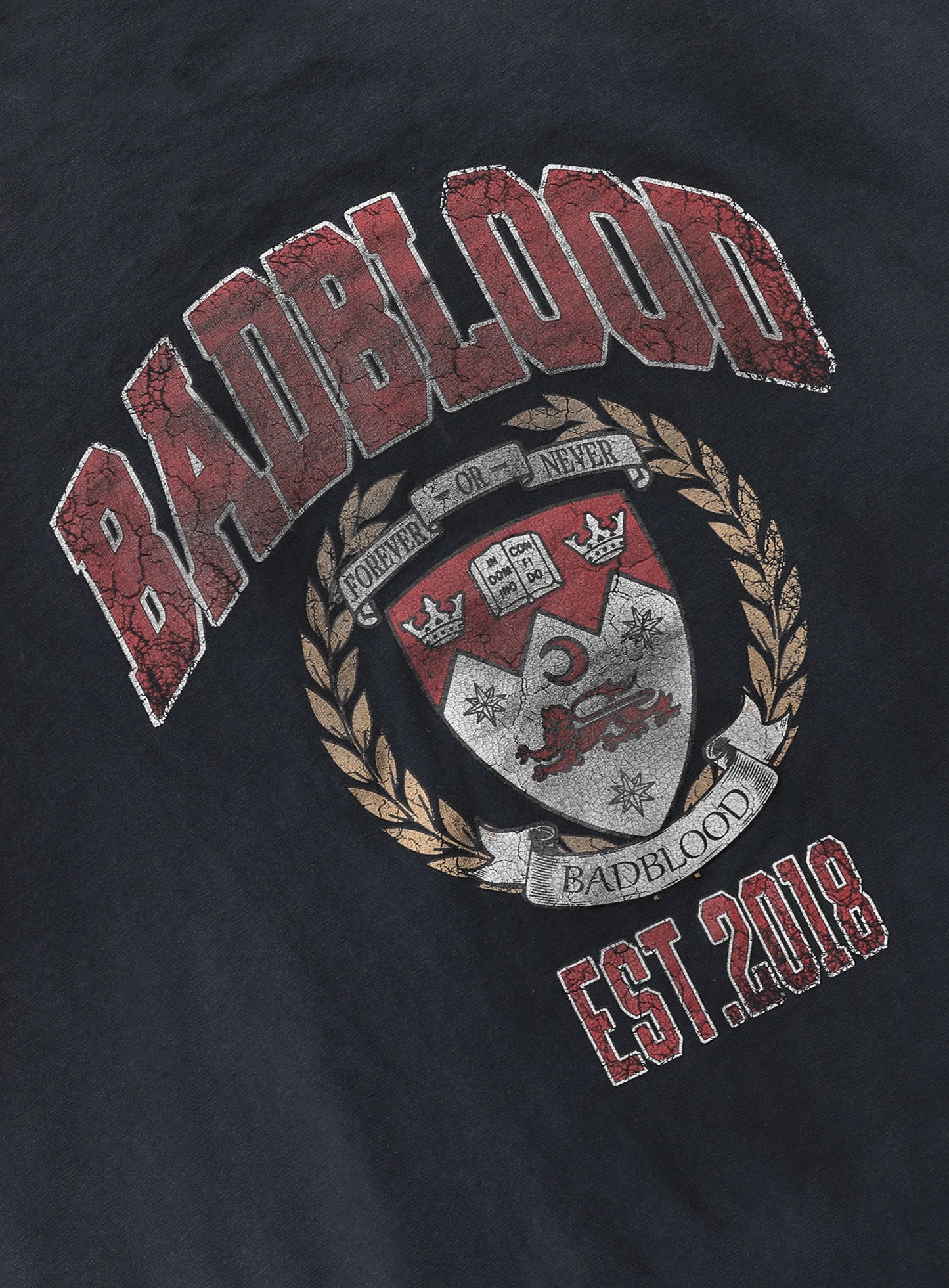 Workshop Print Distressed T-Shirt - Navy