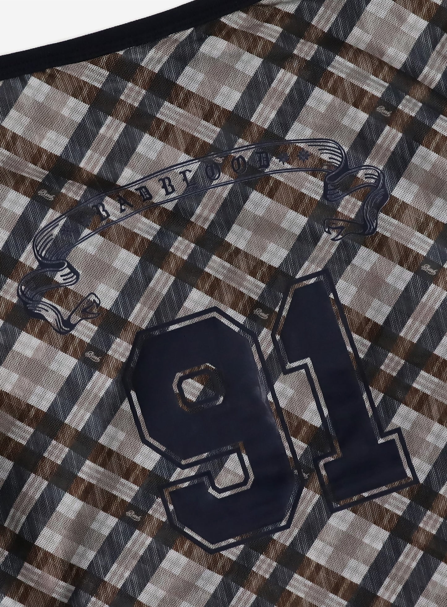91 V-neck Jersey T-shirt - Beige Check