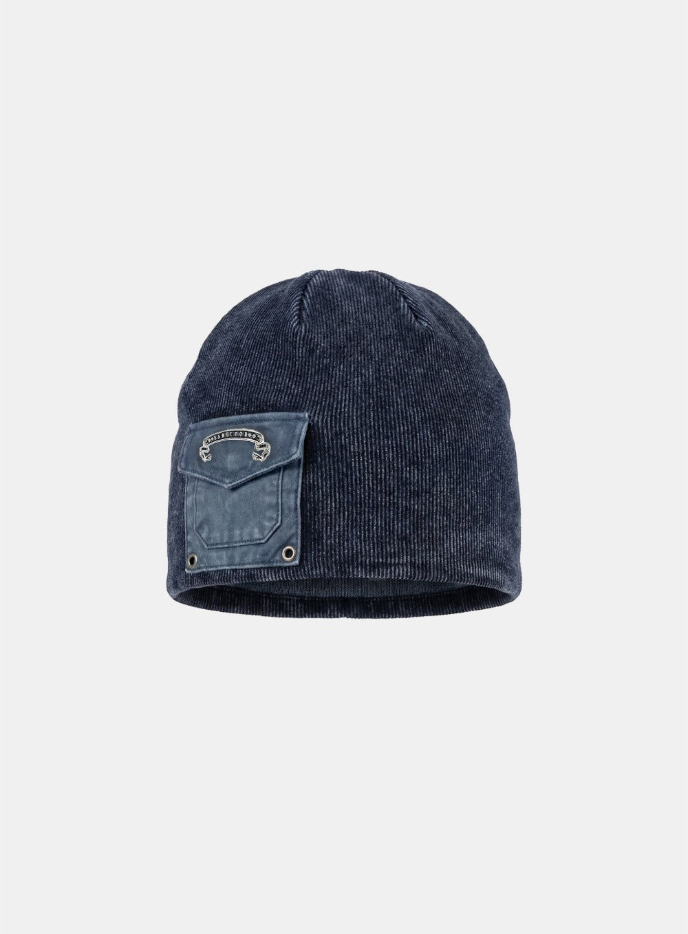 [w-hat26-001] Viper Logo Cotton Rib Pocket Beanie - Blue