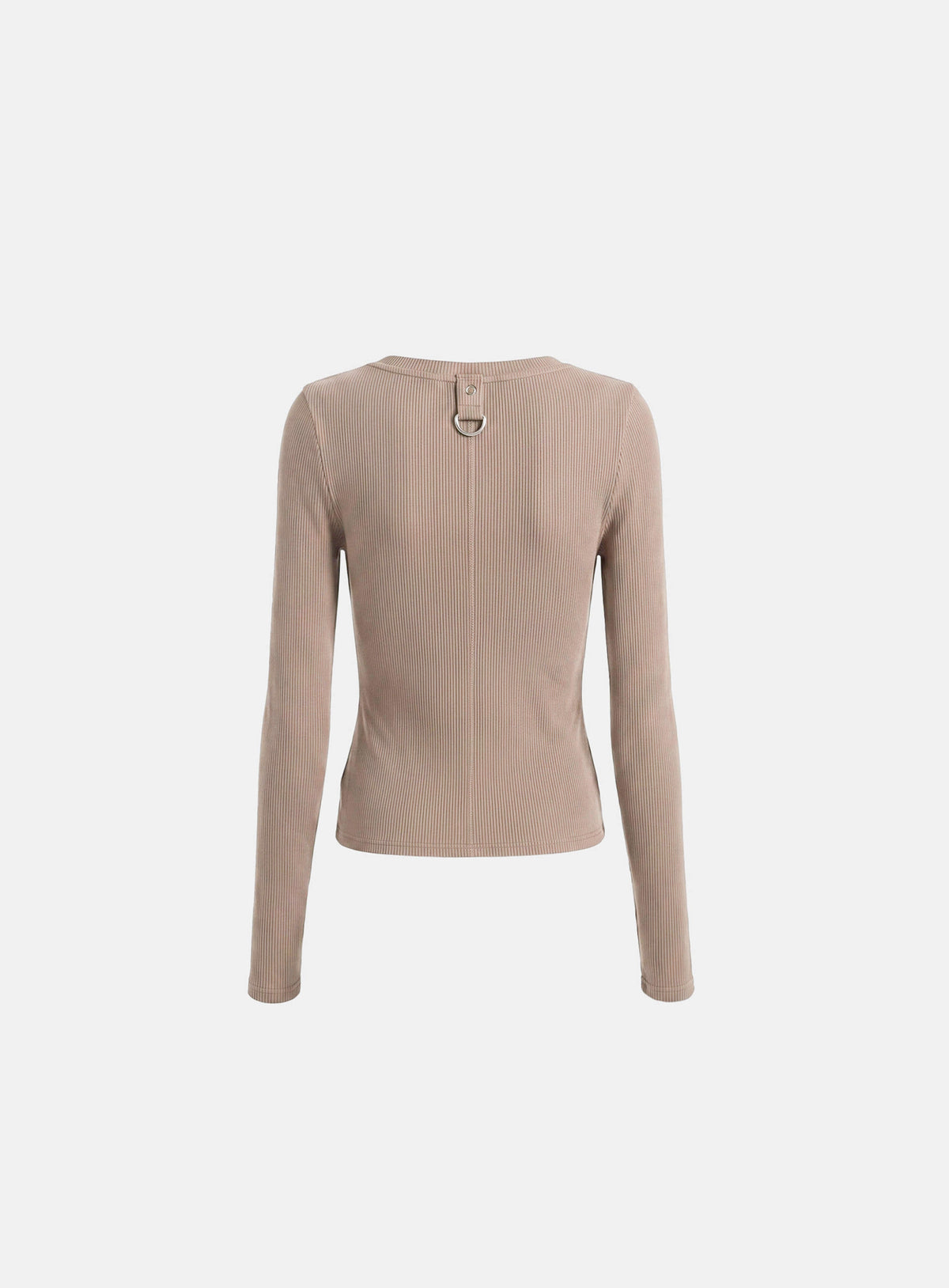 [w-tee26-259] Delta 2 Utility Cotton Rib Slit Crew Long Sleeve - Tan