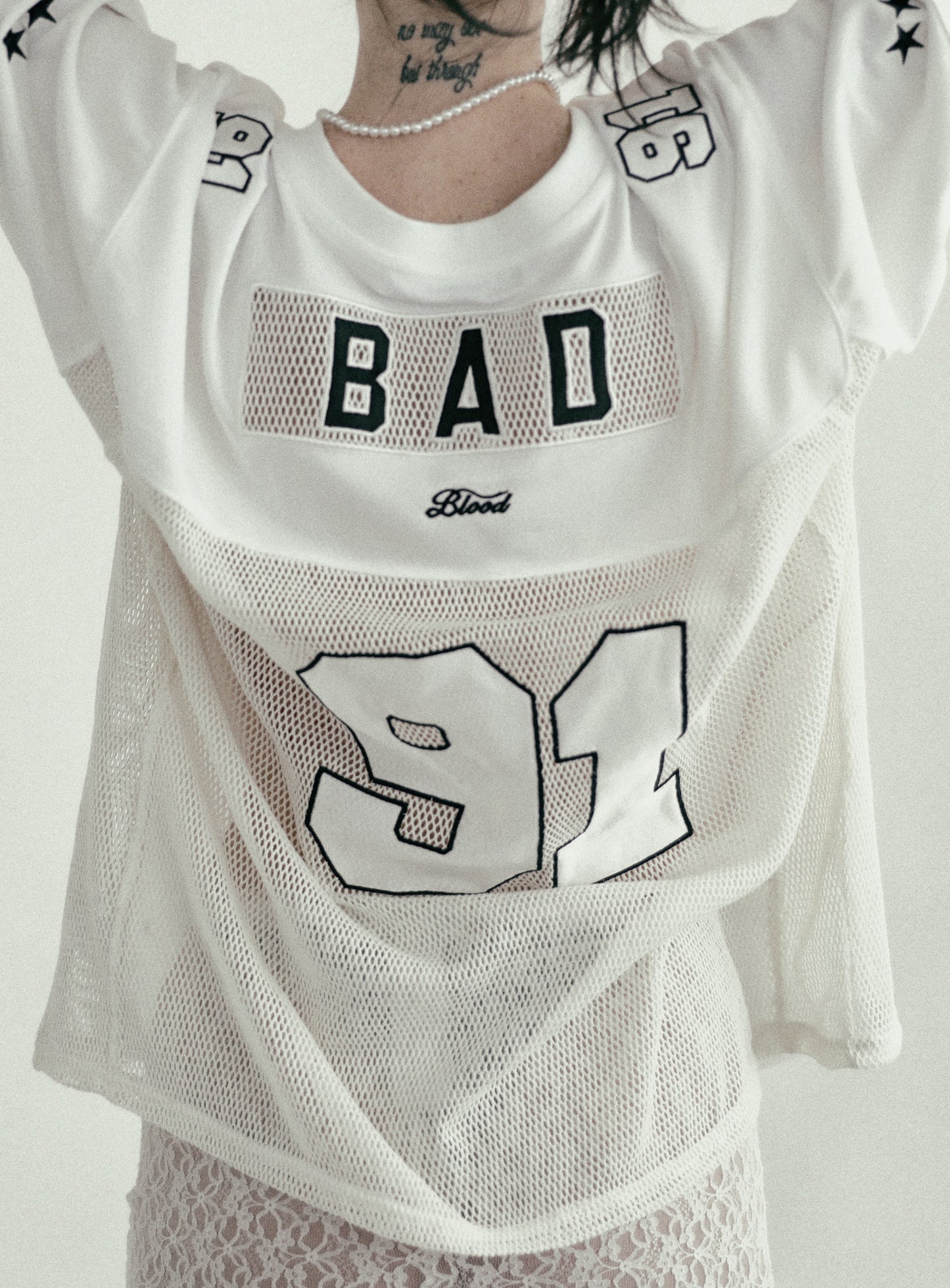 Crochet 91 Football Jersey Large Fit - White