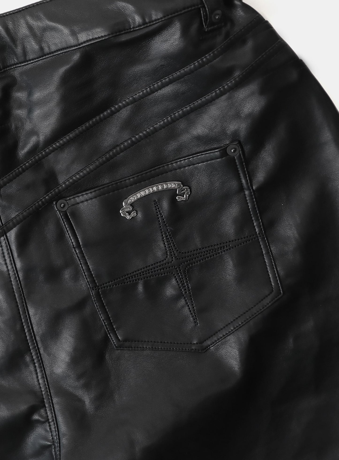 [w-pts25-117] Star Studded Convex Pants - Dusty Black