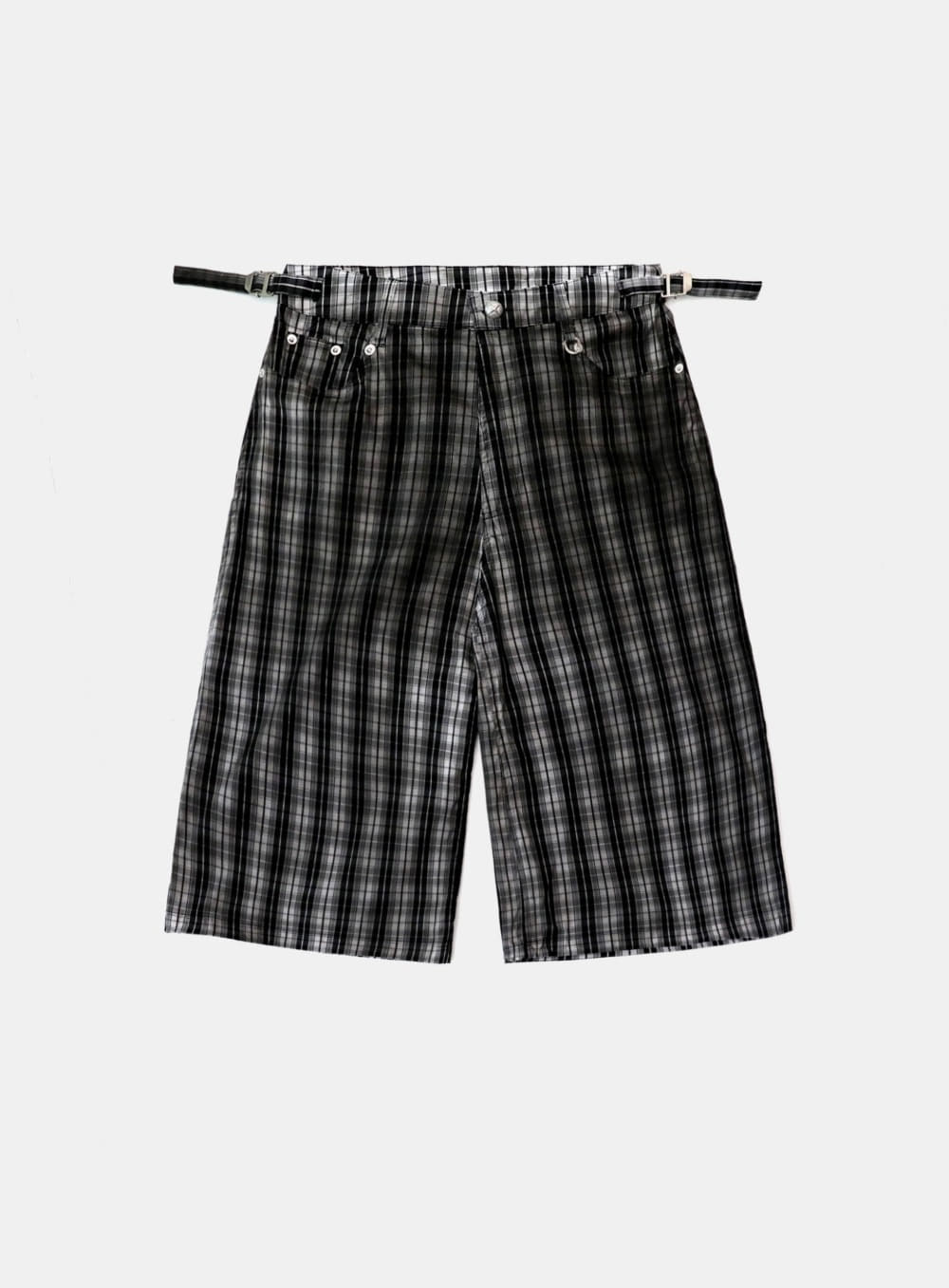 Cosmo Graphic Bermuda Pants - White Check